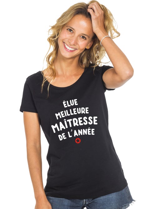 T-shirt Femme - ÉLUE MEILLEURE MAÎTRESSE DE L'ANNÉE - Kiabi