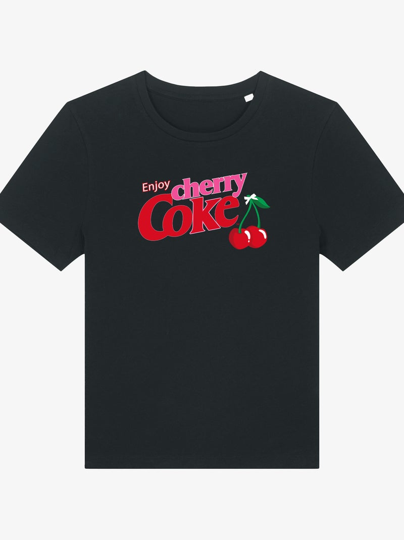 T-shirt Femme - ENJOY CHERRY COKE Noir - Kiabi