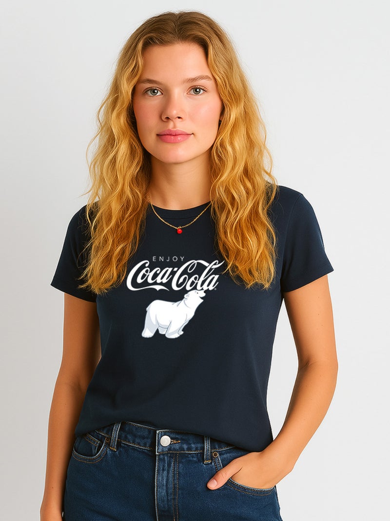 T-shirt Femme - ENJOY COCA COLA Bleu marine - Kiabi