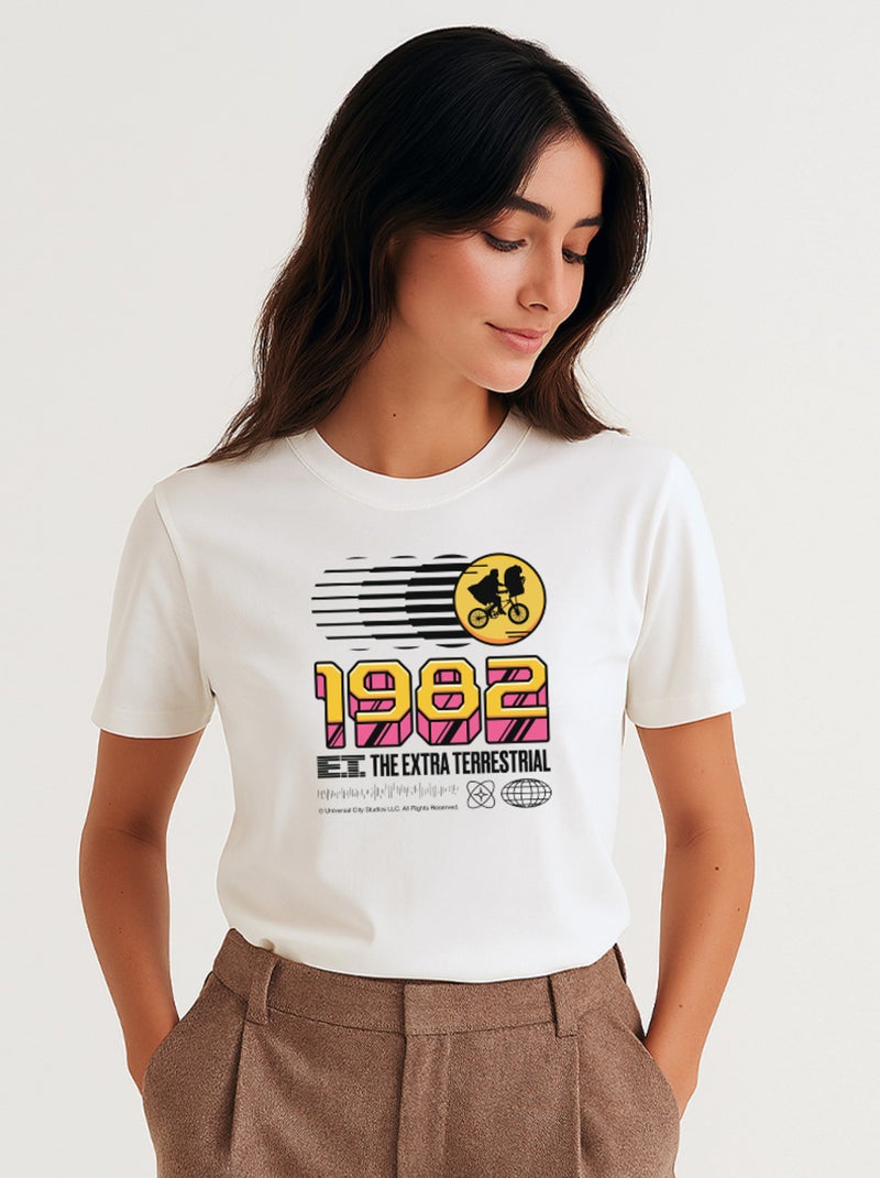 T-shirt Femme - E.T 1982 Blanc - Kiabi