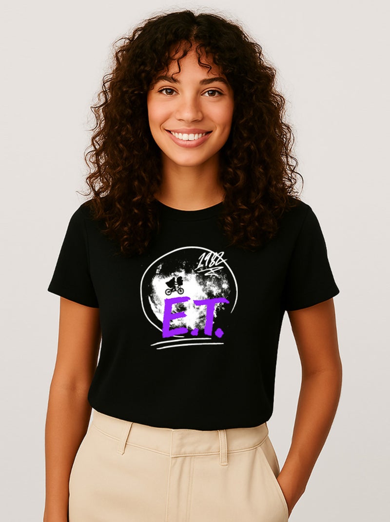 T-shirt Femme - E.T LOGO Noir - Kiabi