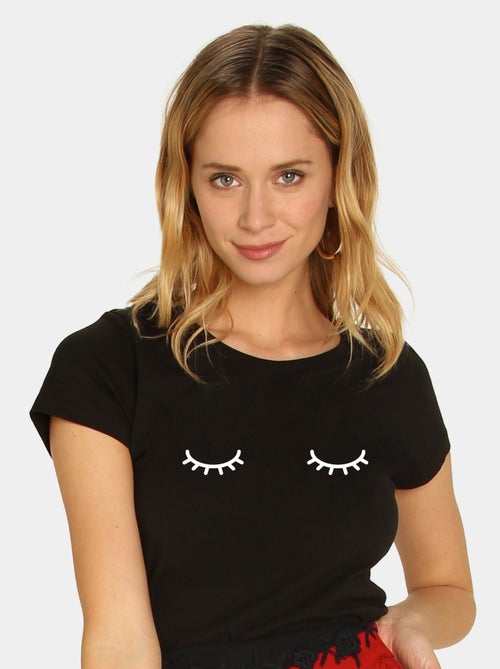 T-shirt Femme - EYES CLOSED - Kiabi