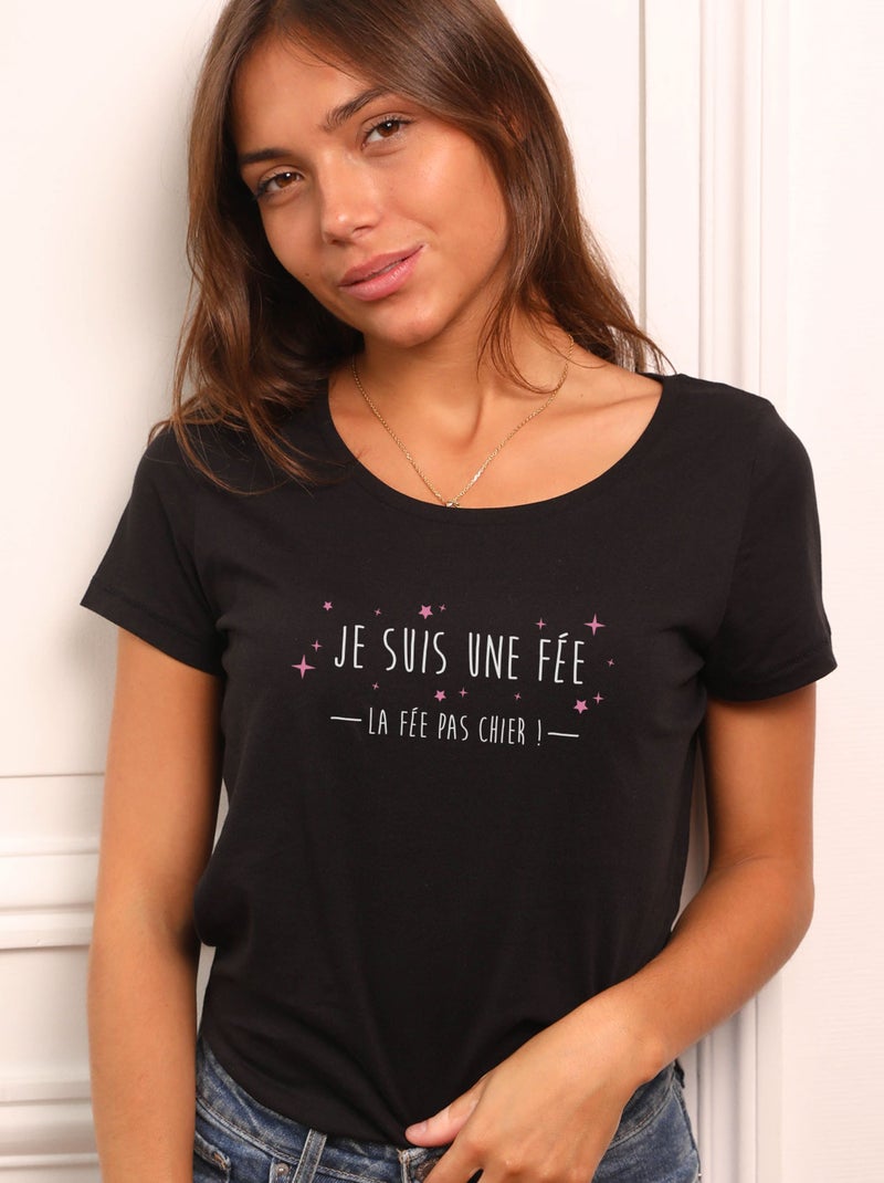 T-shirt Femme - FEE PAS CHIER Noir - Kiabi