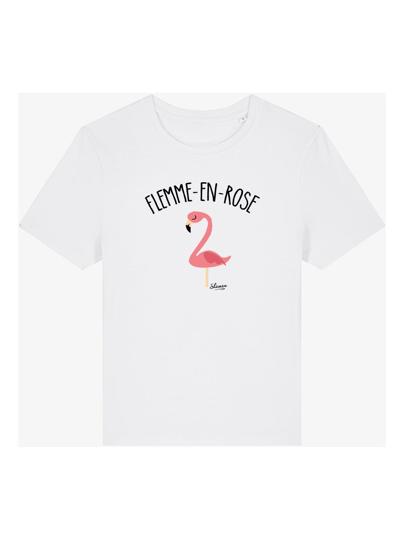 T-shirt Femme - FLEMME EN ROSE Blanc - Kiabi