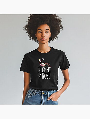 T-shirt femme - flemme en rose