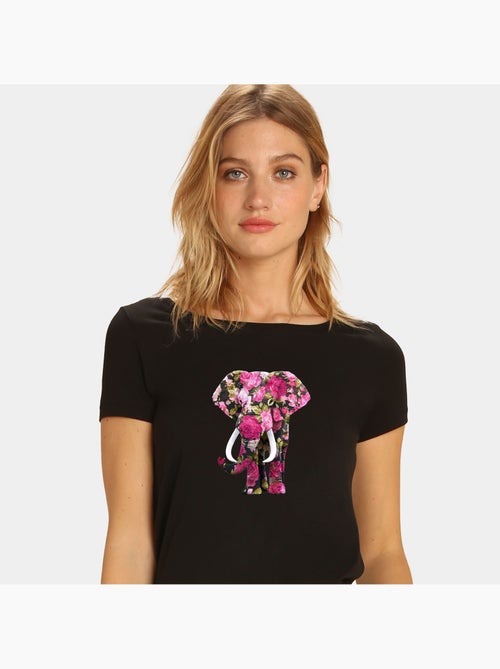 T-shirt Femme - FLORAL ELEPHANT - Kiabi