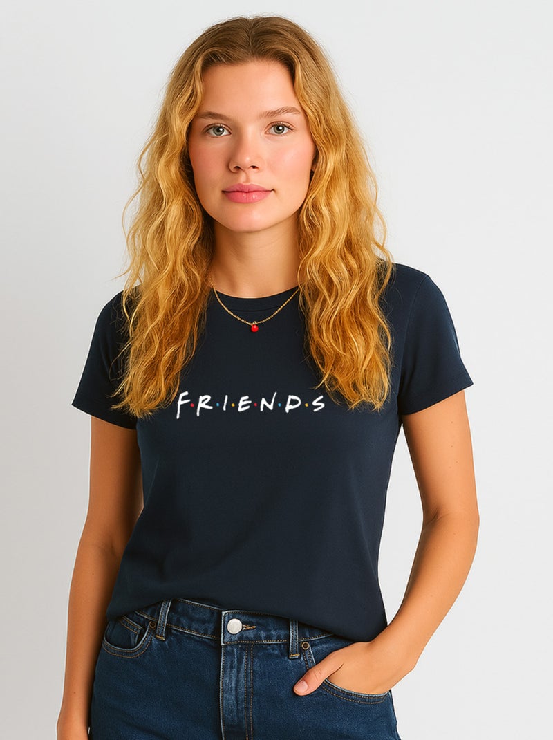 T-shirt Femme - FRIENDS LOGO Bleu marine - Kiabi