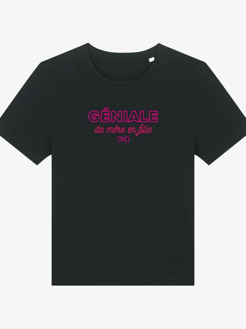 T-shirt femme - geniale de mere en fille - noël Noir - Kiabi