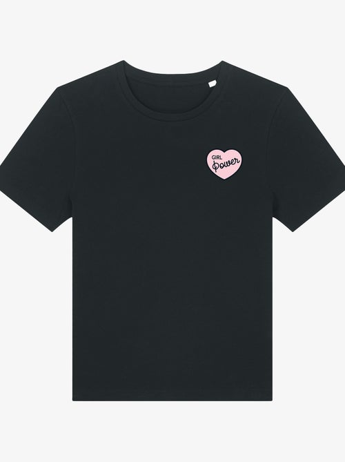 T-shirt Femme - GIRL POWER PINK HEART - Kiabi