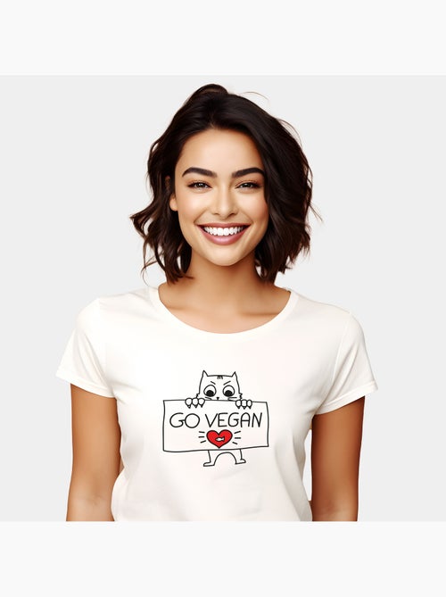 T-shirt Femme - GO VEGAN - Kiabi