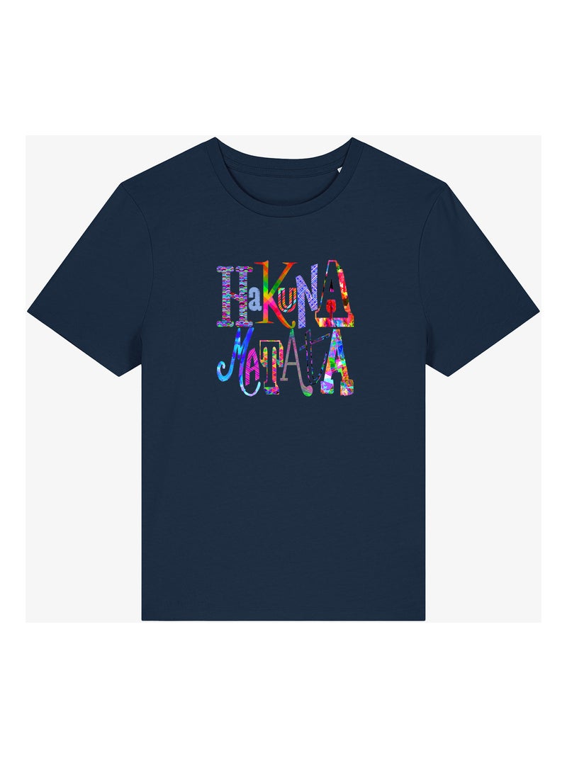 T-shirt Femme - HAKUNA MATATA COLOR Bleu marine - Kiabi