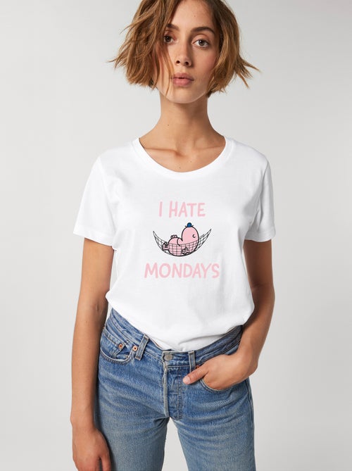 T-shirt Femme - I HATE MONDAYS ROSE - Kiabi