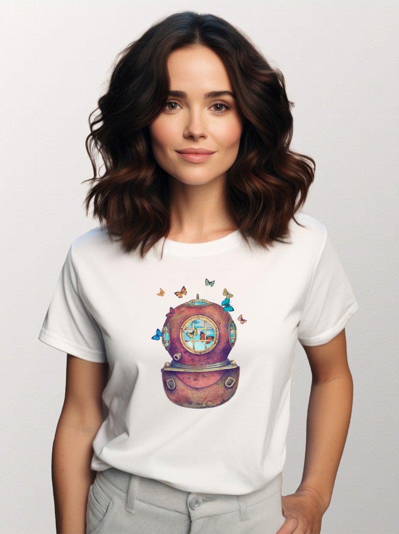 T-shirt Femme - INNER SPACE SQUARE Blanc - Kiabi
