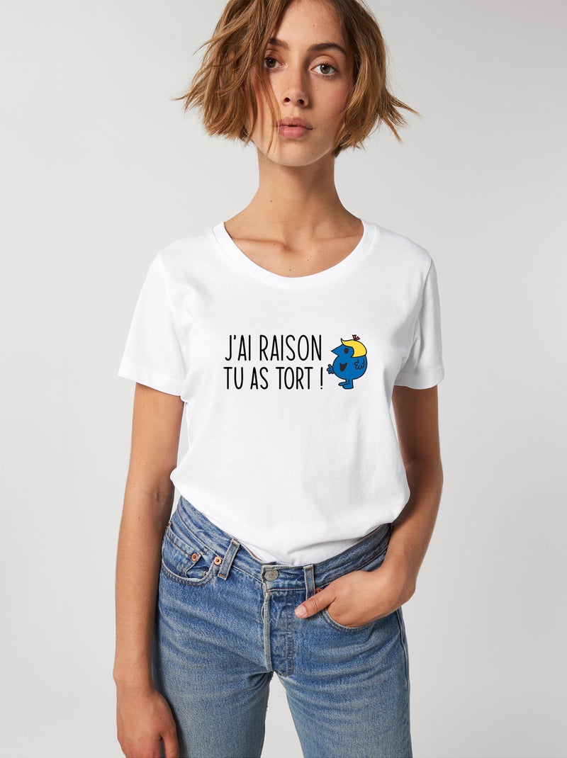 T-shirt Femme - J AI RAISON TU AS TORT Blanc - Kiabi