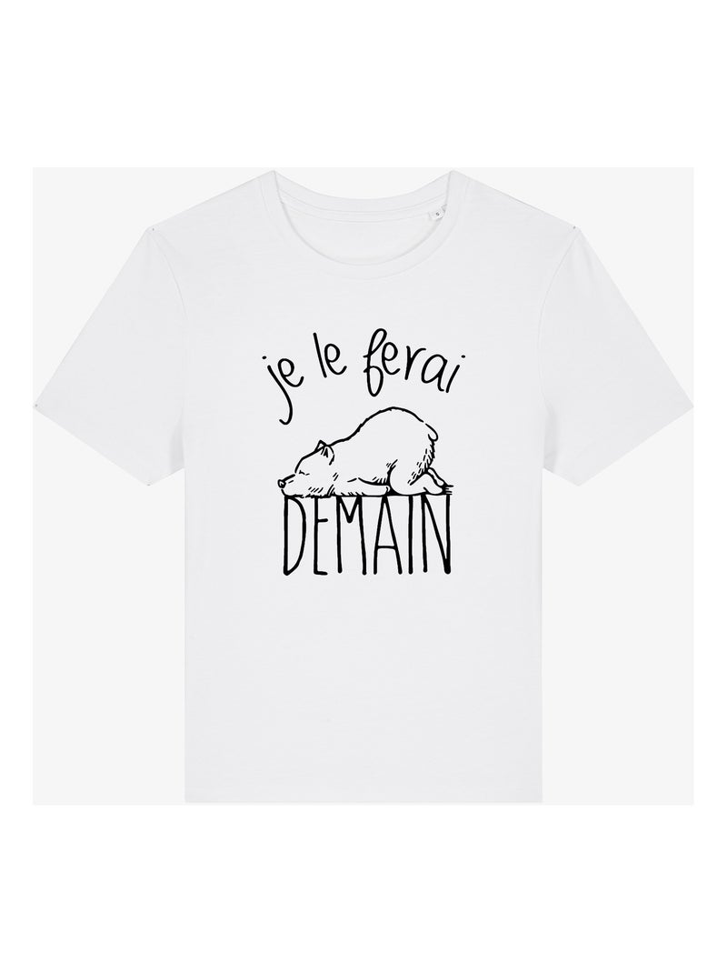 T-shirt Femme - JE LE FERAI DEMAIN Blanc - Kiabi