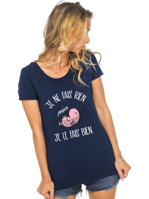 T-shirt Femme - JE NE FAIS RIEN MAIS JE LE FAIS BIEN - Kiabi