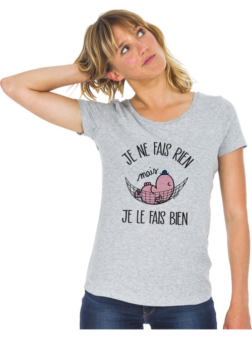 T-shirt Femme - JE NE FAIS RIEN MAIS JE LE FAIS BIEN - Kiabi