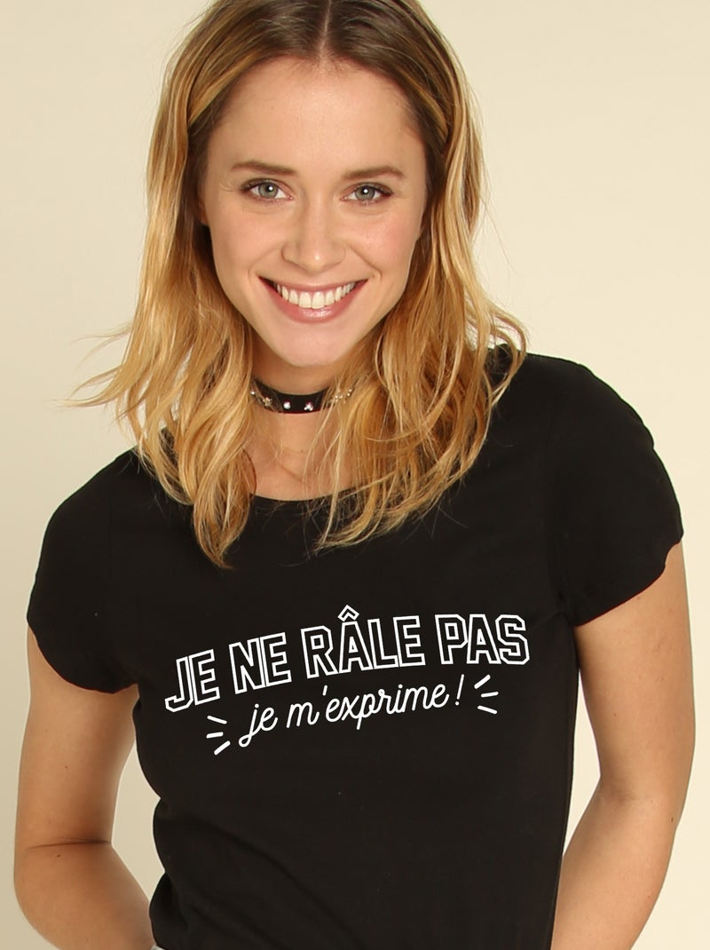 T-shirt Femme - JE NE RALE PAS Noir - Kiabi