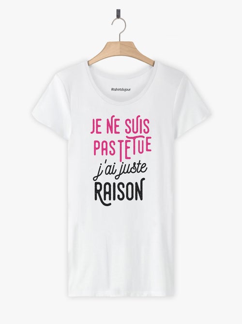 T-shirt Femme - JE NE SUIS PAS TETUE - Kiabi