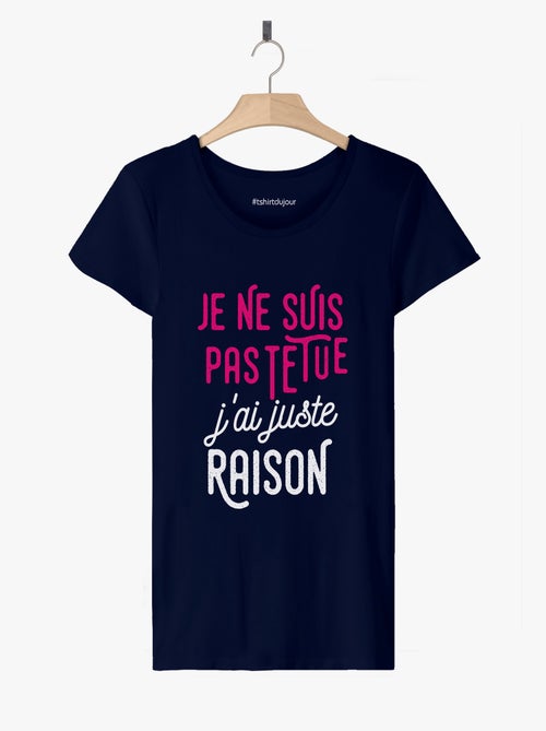 T-shirt Femme - JE NE SUIS PAS TETUE - Kiabi