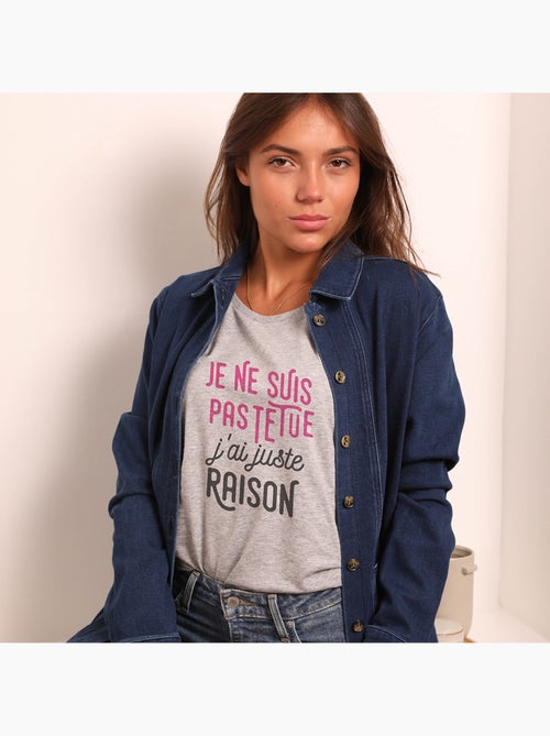 T-shirt Femme - JE NE SUIS PAS TETUE - Kiabi