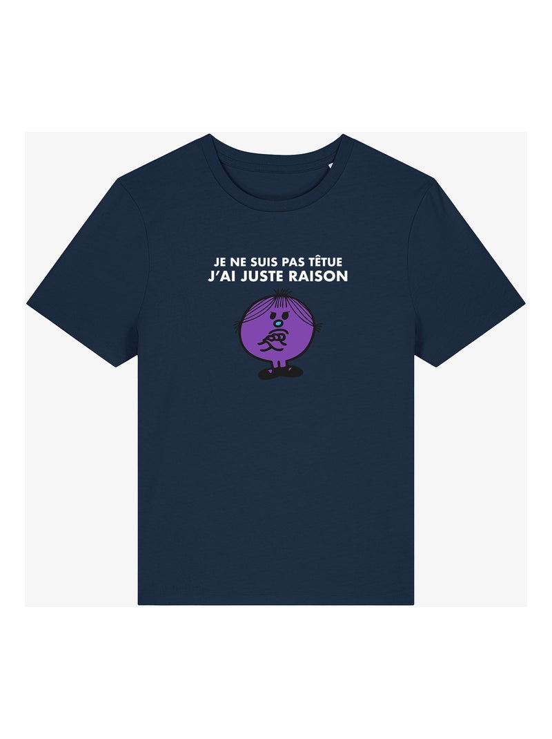 T-shirt Femme - JE NE SUIS PAS TETUE J AI JUSTE RAISON Bleu marine - Kiabi