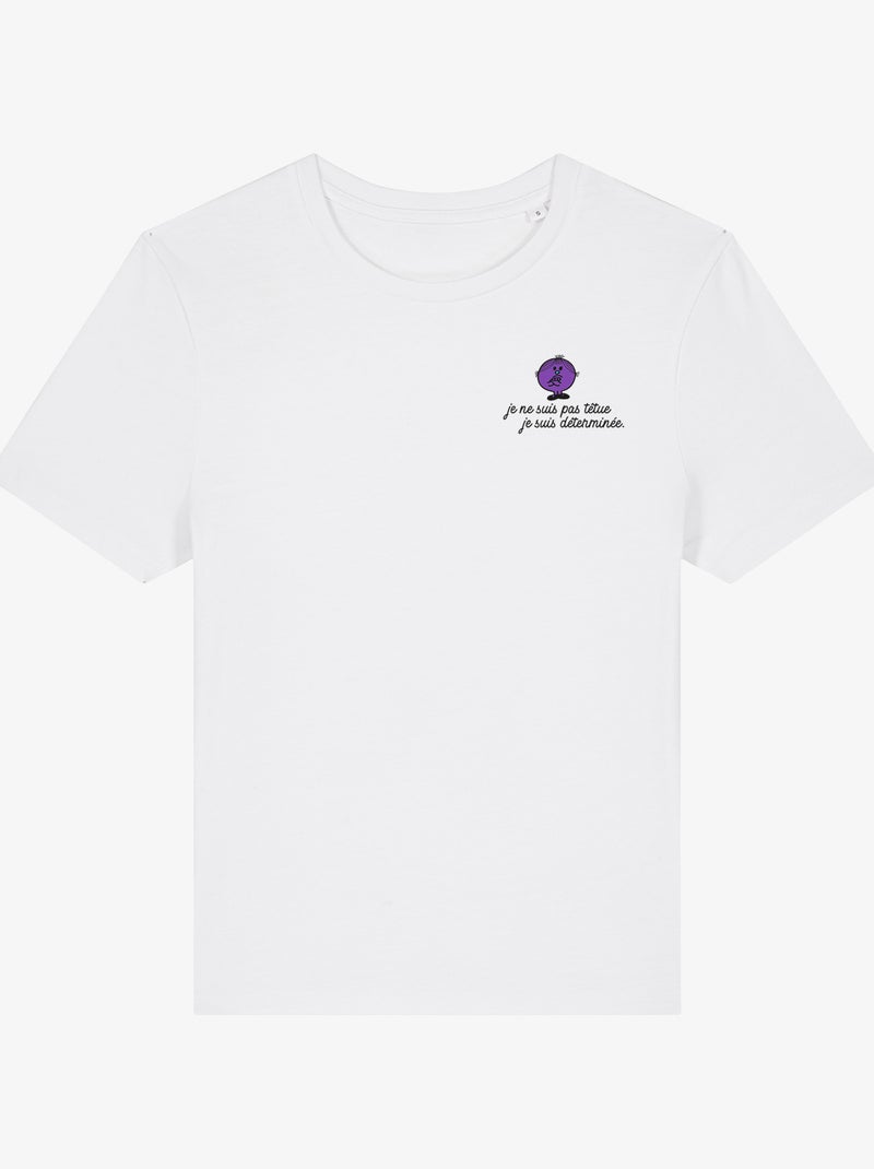 T-shirt Femme - JE NE SUIS PAS TETUE JE SUIS DETERMINEE COEUR Blanc - Kiabi