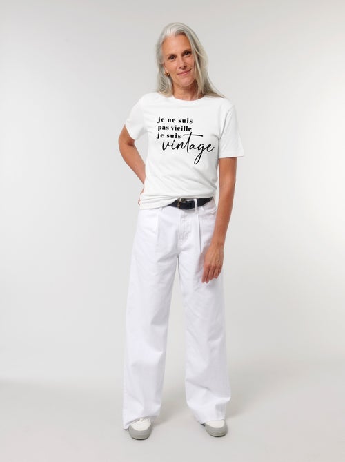 T-shirt Femme - JE NE SUIS PAS VIEILLE JE SUIS VINTAGE - Kiabi