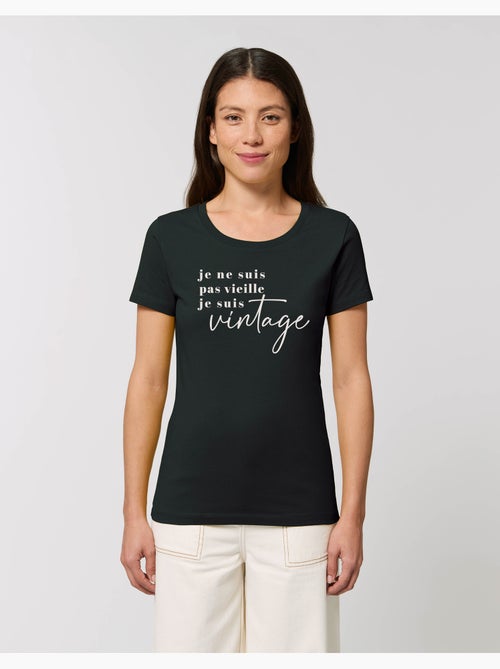 T-shirt Femme - JE NE SUIS PAS VIEILLE JE SUIS VINTAGE - Kiabi