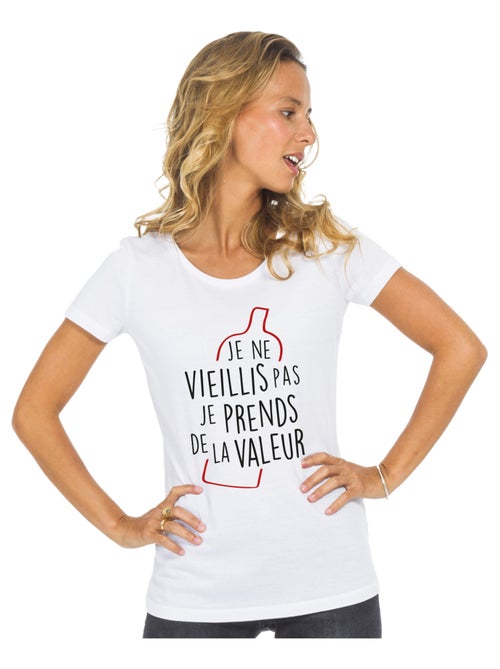 T-shirt Femme - JE NE VIEILLIS PAS JE PRENDS DE LA VALEUR - Kiabi