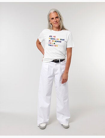 T-shirt Femme - JE NE VIEILLIS PAS JE PRENDS DE LA VALEUR COLORE