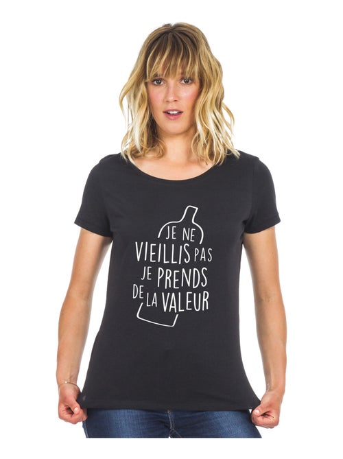 T-shirt Femme - JE NE VIEILLIS PAS JE PRENDS DE LA VALEUR - Kiabi