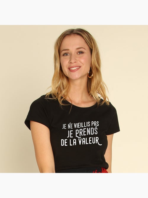 T-shirt Femme - JE PRENDS DE LA VALEUR - Kiabi
