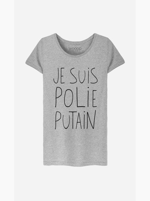 T-shirt Femme - JE SUIS POLIE - Kiabi