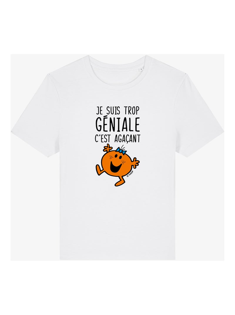 T-shirt Femme - JE SUIS TROP GÉNIALE C'EST AGAÇANT Blanc - Kiabi