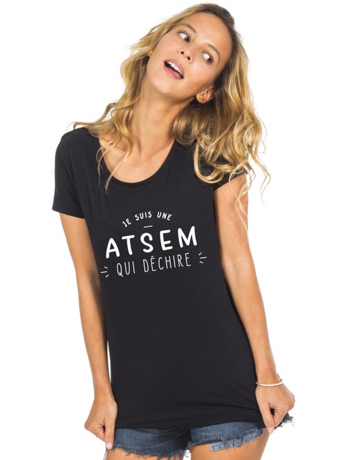T-shirt Femme - JE SUIS UNE ATSEM QUI DÉCHIRE - Kiabi
