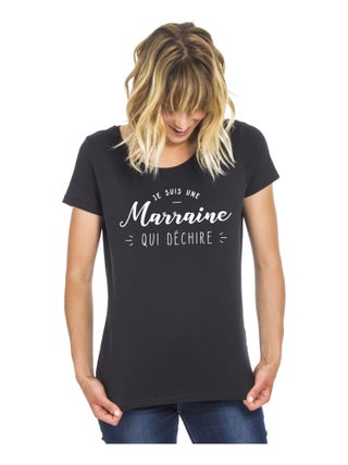 T-shirt Femme - JE SUIS UNE MARRAINE QUI DÉCHIRE