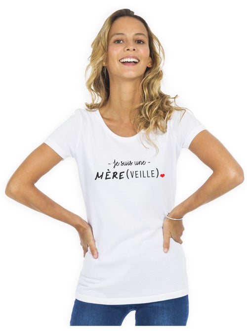 T-shirt Femme - JE SUIS UNE MERE VEILLE - Kiabi