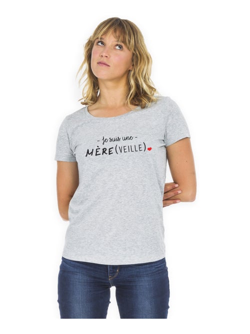 T-shirt Femme - JE SUIS UNE MERE VEILLE - Kiabi