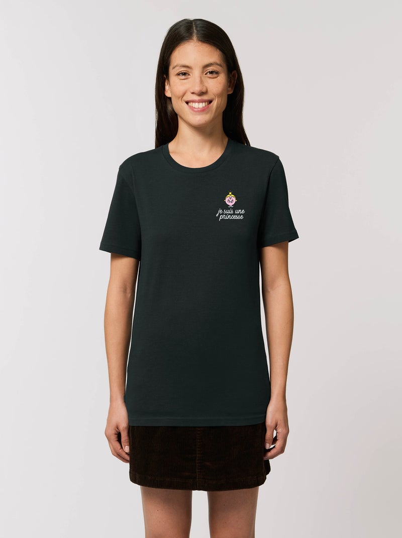 T-shirt Femme - JE SUIS UNE PRINCESSE COEUR Noir - Kiabi