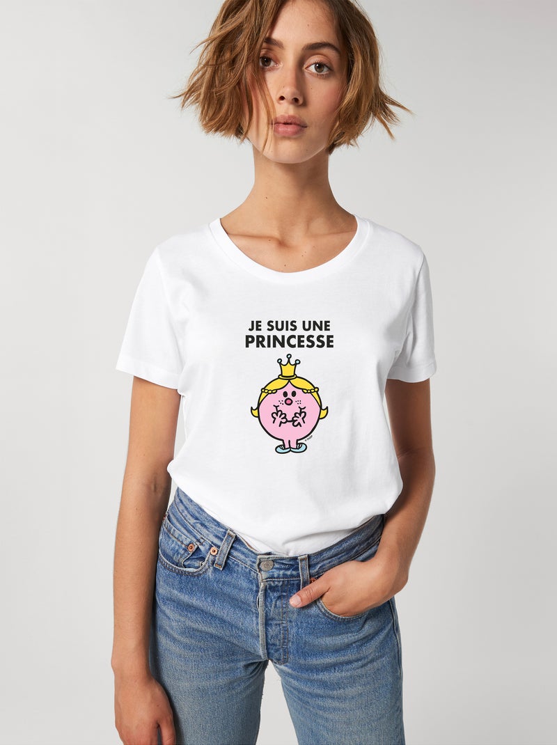 T-shirt Femme - JE SUIS UNE PRINCESSE FACE Blanc - Kiabi