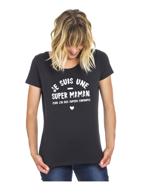 T-shirt Femme - JE SUIS UNE SUPER MAMAN PARCE QUE J'AI DES SUPERS ENFANTS - Kiabi