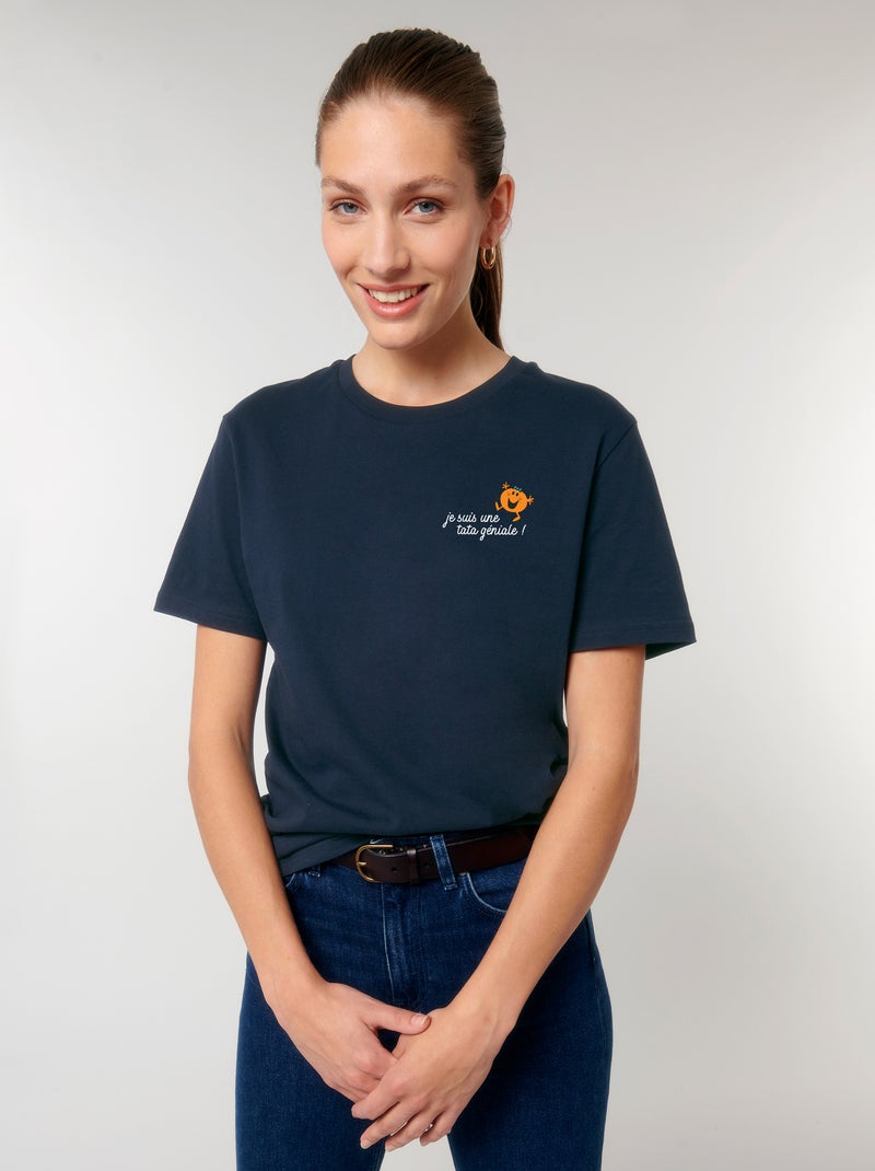 T-shirt Femme - JE SUIS UNE TATA GENIALE COEUR Bleu marine - Kiabi