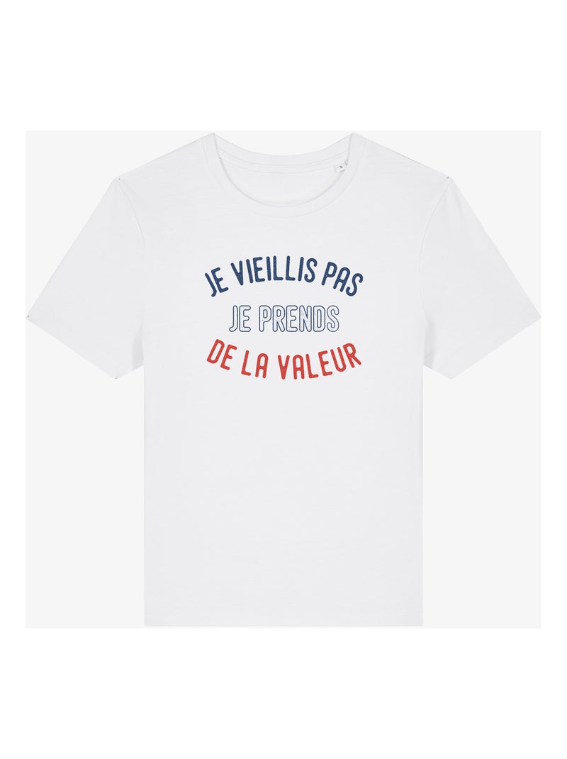 T-shirt Femme - JE VIEILLIS PAS JE PRENDS DE LA VALEUR ENKR Blanc - Kiabi
