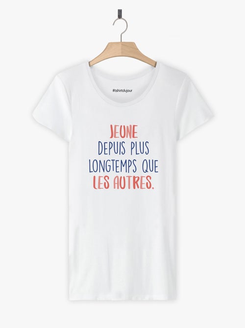 T-shirt Femme - JEUNE DEPUIS PLUS LONGTEMPS ROSE - Kiabi