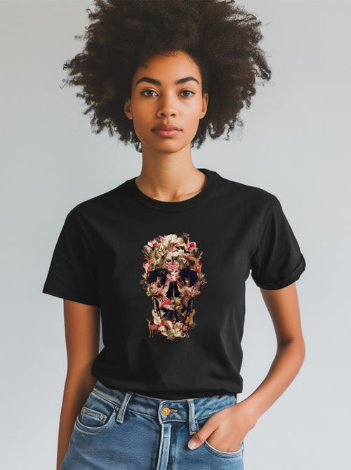 T-shirt Femme - JUNGLE SKULL - Kiabi