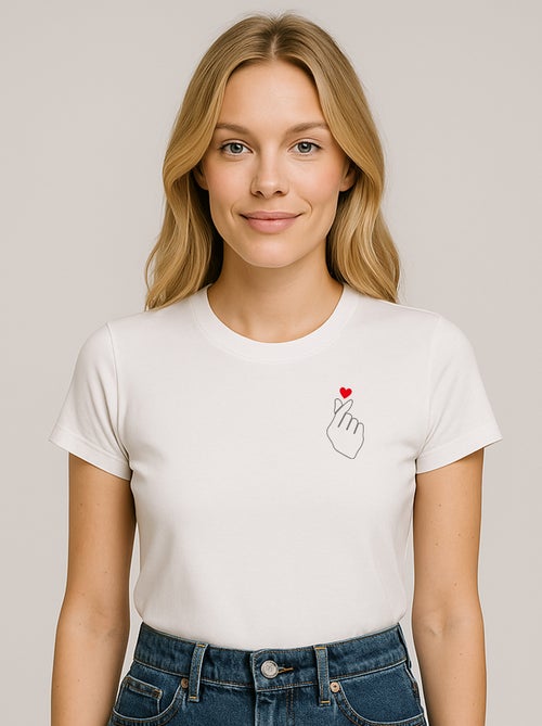 T-shirt Femme - K LOVE CŒUR - Kiabi