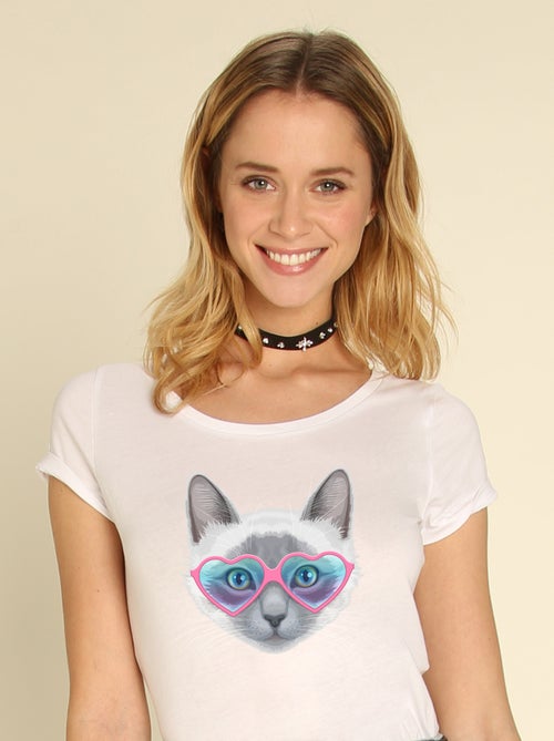 T-shirt Femme - KITTY SUNGLASSES - Kiabi