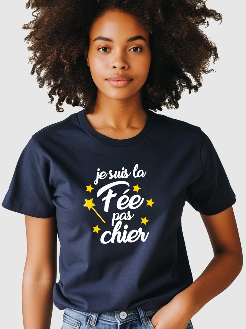 T-shirt Femme - LA FÉE PAS CHIER Bleu marine - Kiabi