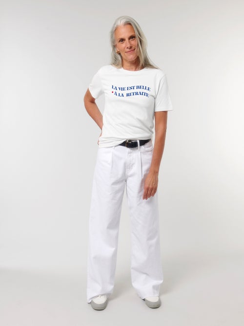 T-shirt Femme - LA VIE EST BELLE A LA RETRAITE - Kiabi